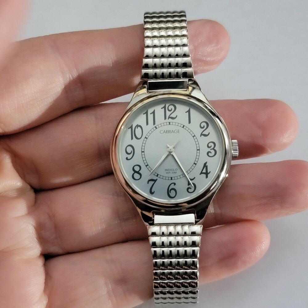 Carriage By Timex Carriage Womens Watch 30mm Silver Case White Dial Stainless